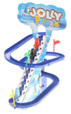 Liberty Imports Musical Penguin Orbit Chasing Race Track Game Set - Playful Roller Coaster Playset with LED Flashing Lights and Music On/Off Button for Toddlers and Kids