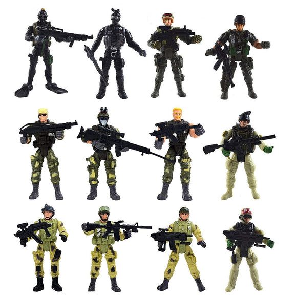 4 in. Tall Special Force Army SWAT with Weapons & Accessories(12 per pack)