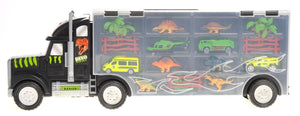 22" Transport Dinosaurs Car Carrier Truck Toy Includes Dinosaur Toys, Cars and Helicopter (T106)