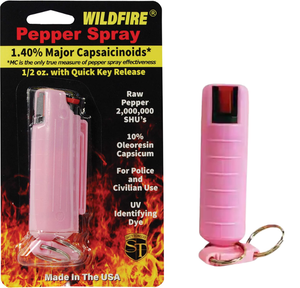 Wildfire 1.4% Mc 1/2 Oz Pepper Spray Hard Case with Quick Release Keychain