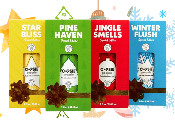 Oopsie Poopsie Variety Scent 4-pack, Jingle,Pine,Star,Winter