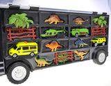 22" Transport Dinosaurs Car Carrier Truck Toy Includes Dinosaur Toys, Cars and Helicopter (T106)