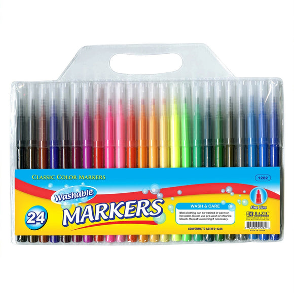 24 Fine Line Washable Watercolor Markers (Case of 72)