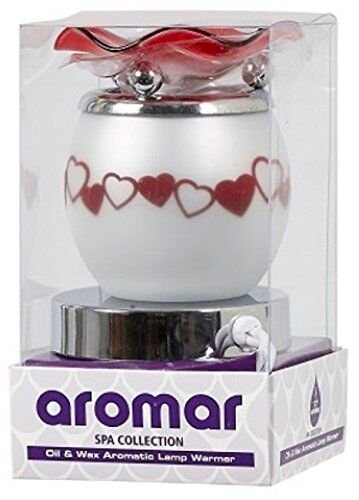 Aromar Spa Collection Touch Oil and Wax Aromatic Lamp Warmer (Red-Hearts)