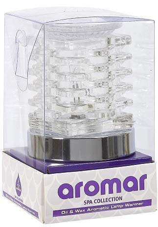 Aromar Premium Circular Glass Oil and Wax Lamp Warmer (Clear)
