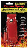 Safety Wildfire 1.4% 1/2 oz. Pepper Spray w/ Leatherette Holster and Quick Release Keychain (Red)