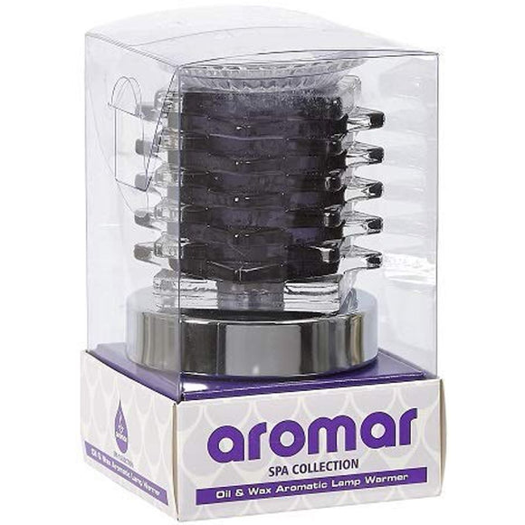 Aromar Premium Circular Glass Oil and Wax Warmer w/ Dimmer Switch (Black)