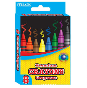 BAZIC 8 Color Premium Quality Crayons (Case of 144)
