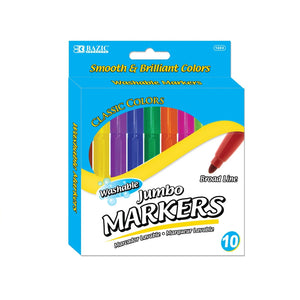 10 Color Broad Line Jumbo Watercolor Markers (Case of 144)