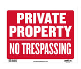 BAZIC 9" x 12" Private Property No Tresspassing Yard Sign