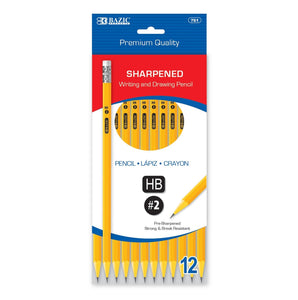 (12/Pack) Pre-Sharpened #2 Premium Yellow Pencil (Case of 144)