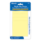 4 Pack - 50 Count 3" x 3" Yellow Stick On Notes (Case of 144)