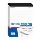 (12/Pack) 50-Page 8.5" X 11.75" White Perforated Writing Pad (Case of 6)