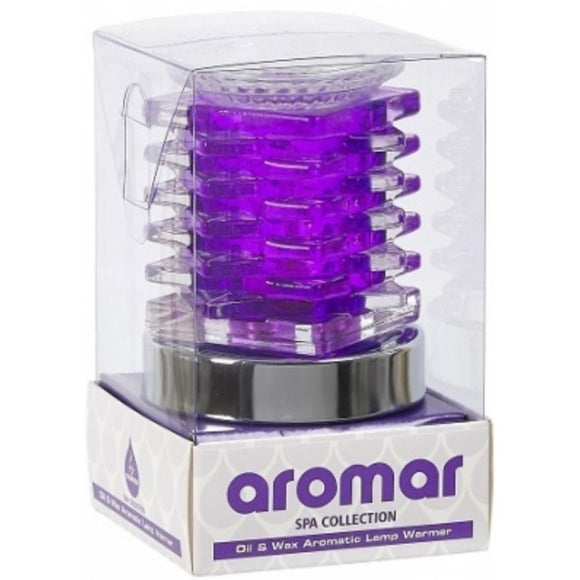 Aromar Premium Circular Glass Oil and Wax Warmer Fragrance Lamp w/ Dimmer Switch (Purple)