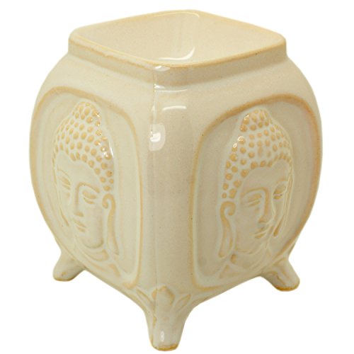 Aromar Ceramic Buddha-Style Fragrance Oil Warmer for Use w/ Tealights (White)